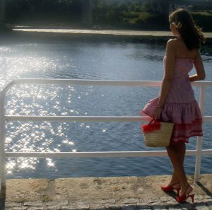 Vestido marinero de rayas rojo/blanco